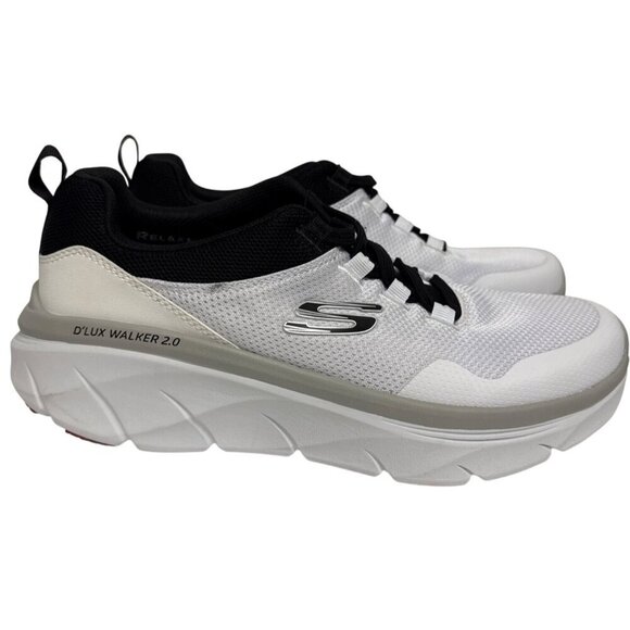 Skechers Twist Fit Men\'s Sneakers D\'Lux Walker 2.0 White Training Shoes Size 7.5